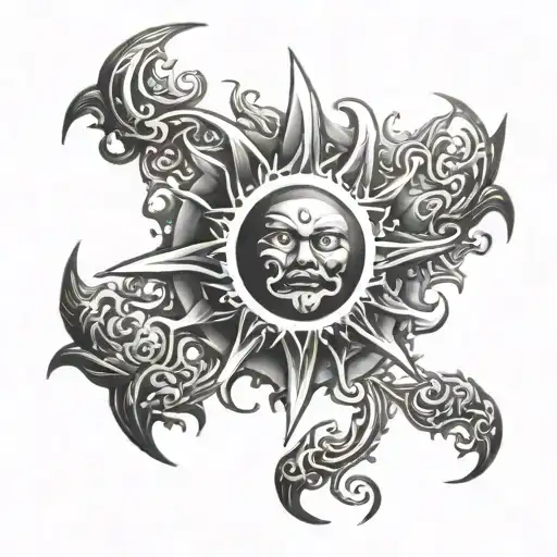 Sun Emitting Flames And Light