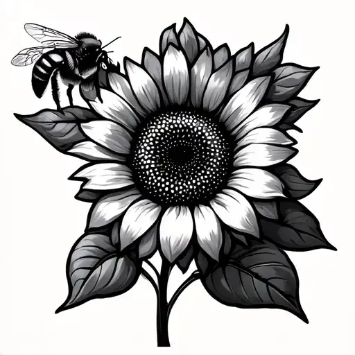 Sunflower With Bee