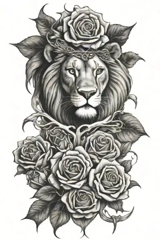 Roses A Lion A Cross