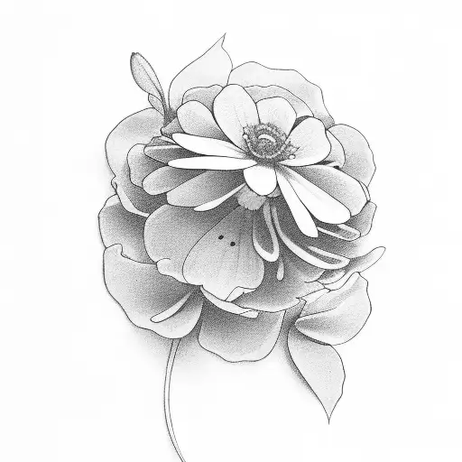 Japanese Flower With Baby Portrait