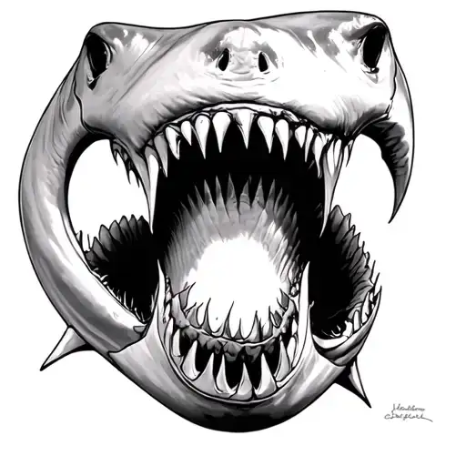 Megalodon Shark Jaw Open