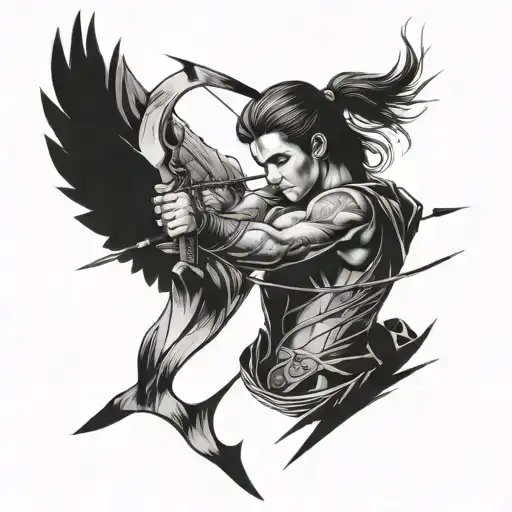 Dark Sagittarius Archer Shooting