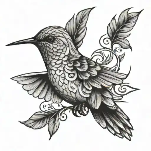 Hummingbird Heart Pattern On Wings