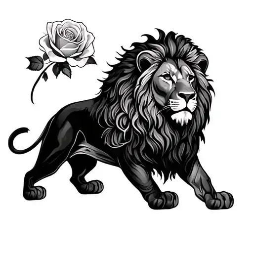 Lion And Roses Dark For Cover