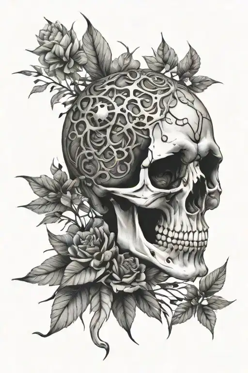 Skull In Forest Psychedelic