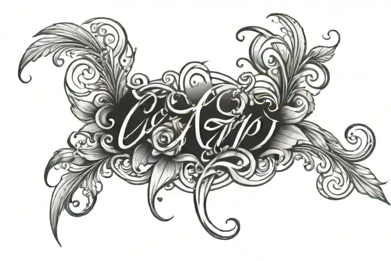 Cover Up Script Tattoo Design