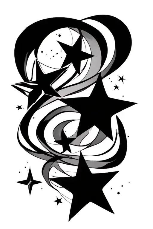 Stars In A Wiggly Line