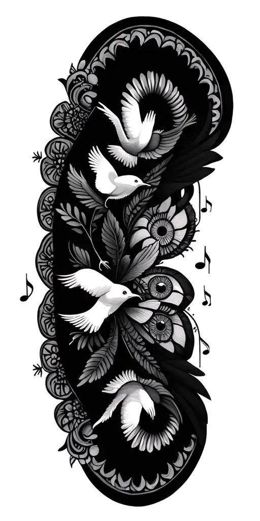 Mandalas Music Eyes Birds