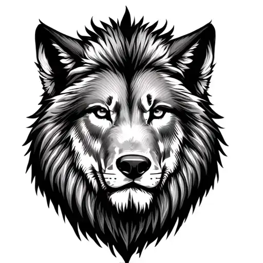 Half Wolf Half Lion