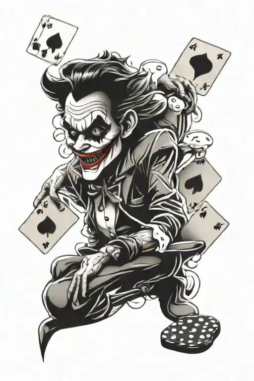 Joker And Cards And Dice