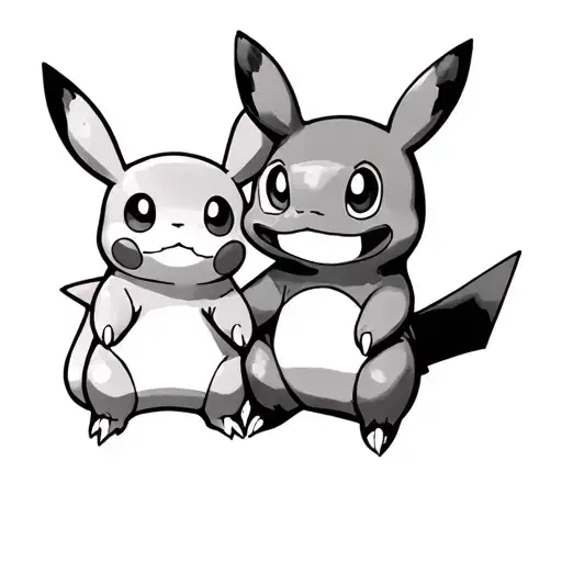 Pikachu And Squirtle Pokemon Hanging Out Together