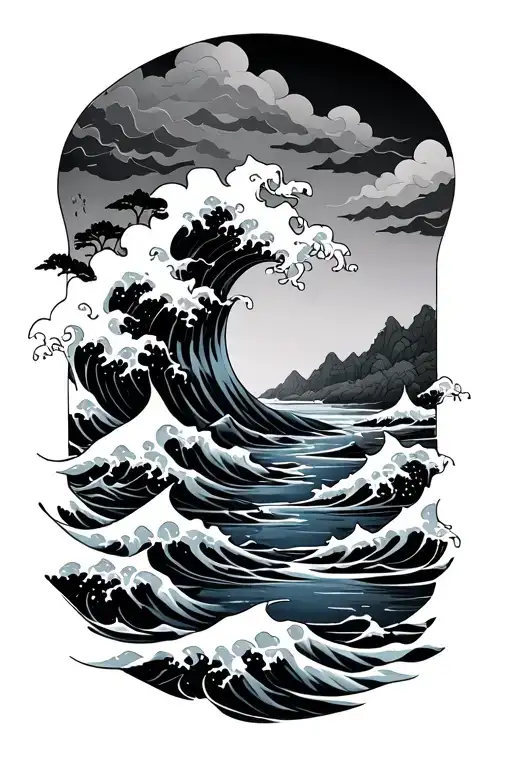 Japanese Water Waves Flowing River Running