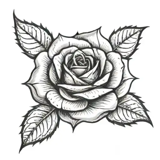 Single Rose With Thorns