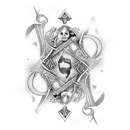 A Playing Card Inspired By Norse Mythology With A Music-themed Twist