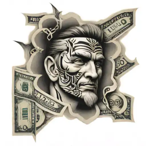 100 Dollars Bill Tattoo