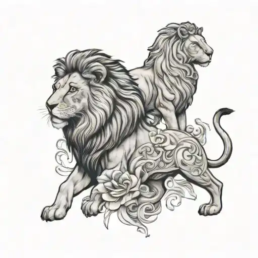 Lion And Lamb Tattoo