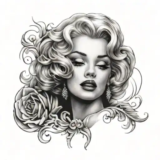 Marilyn Monroe Halff Skull Face One Eye