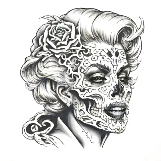 Marilyn Monroe Skull Face
