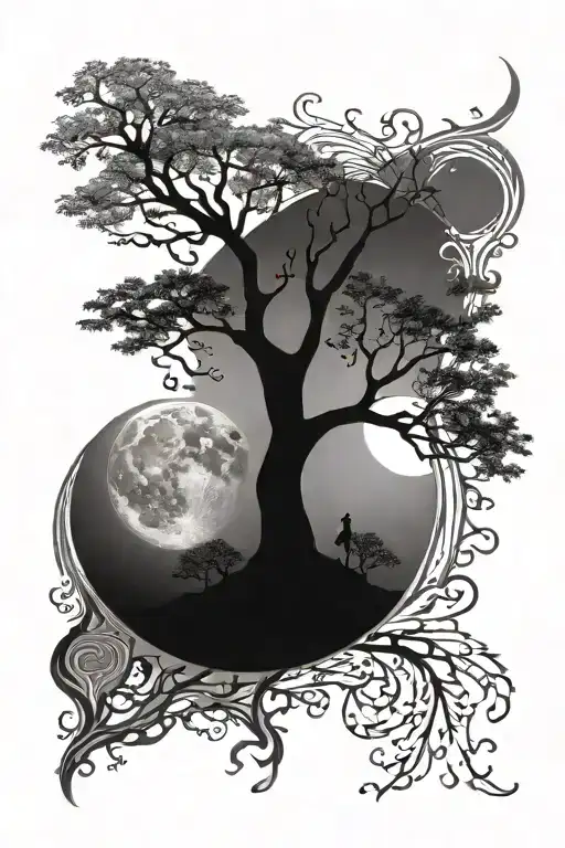 Tree Of Life And Moon