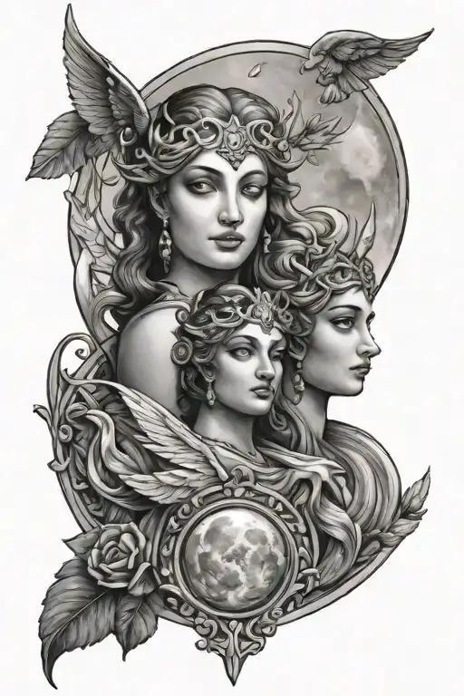 Apollo And Artemis Greek Goddess Moon