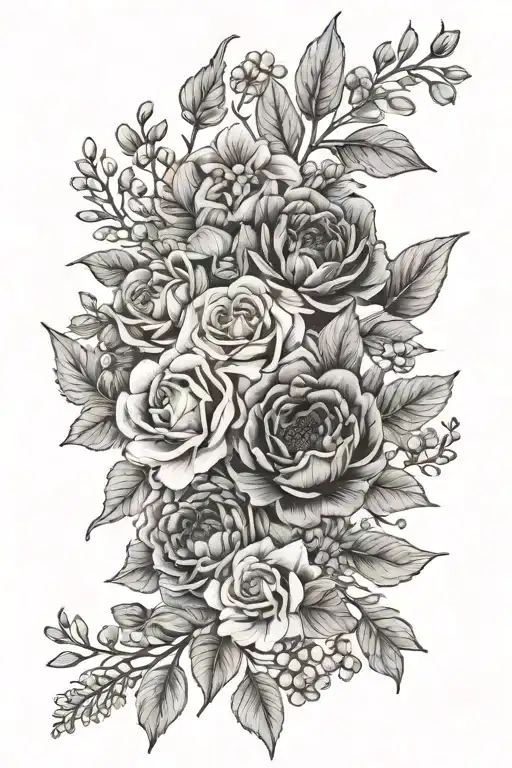 Birth Flowers Bouquet With February March April September And November