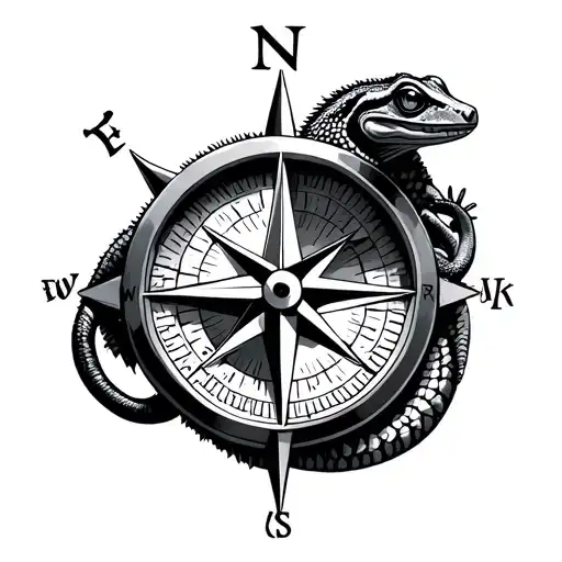 Compass And Gecko Crawling