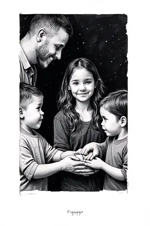 Social Worker With Children Holding Hands