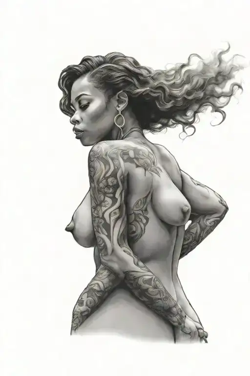 Black Woman Nude Standing