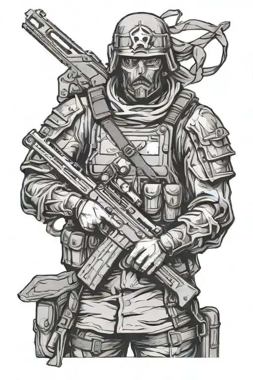 Koschei The Deathless In Military Uniform With A Weapon In His Hands