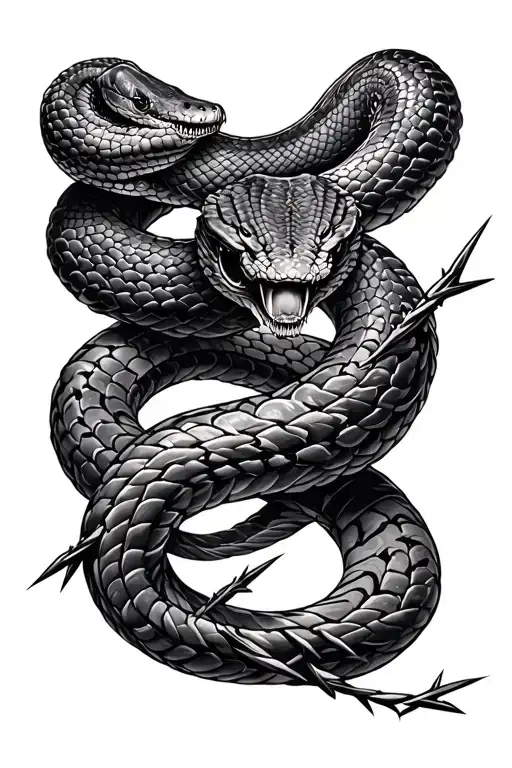 Snake Watches Barbed Wire