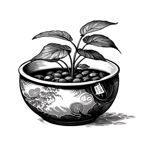 Round Chinese Money Plant In Pot Overflowing