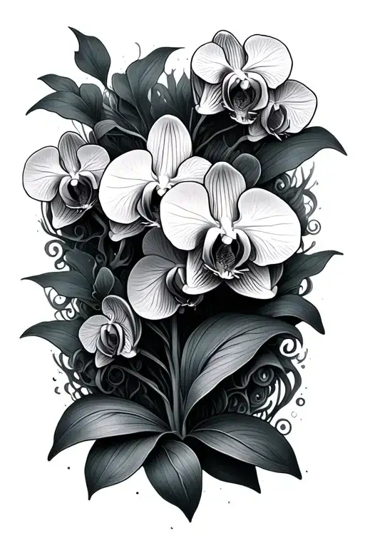 Orchid Blooming Underwater Scene