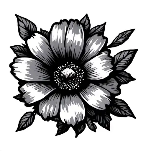 Minimal Pieces Symbol With Flowers