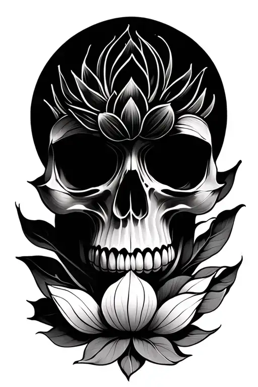 Skull Lotus Flower Mandala