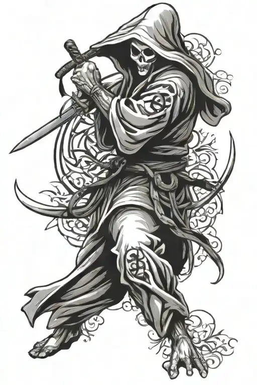 Hooded Reaper Kyokushin Karate Kanji