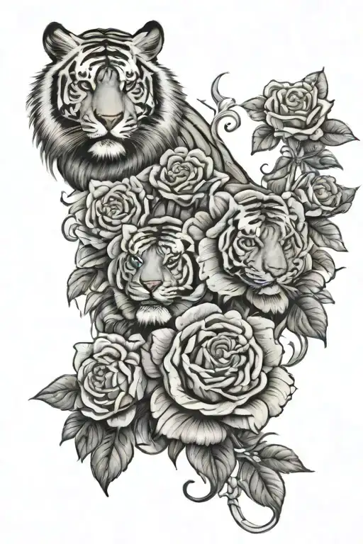 Waterfall Cascading Tiger Roses