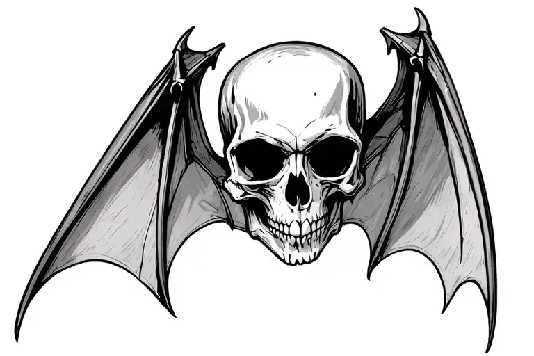 Skull With Bat Wing