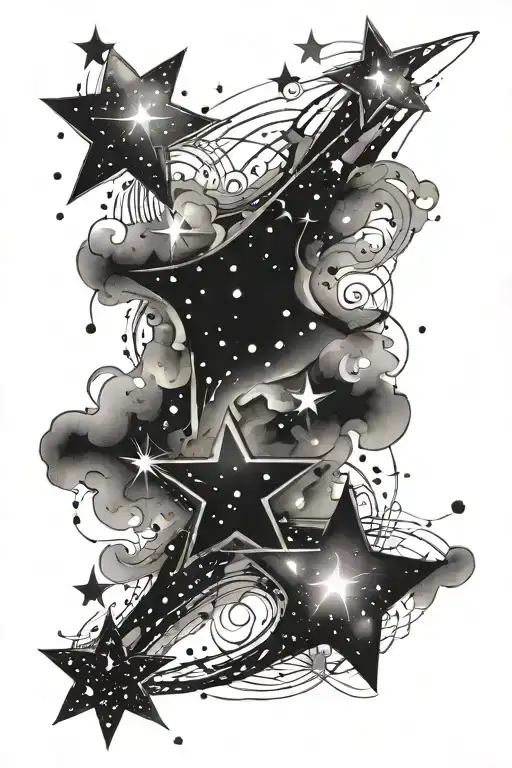 Stars Flow Galaxy Filled With Stars