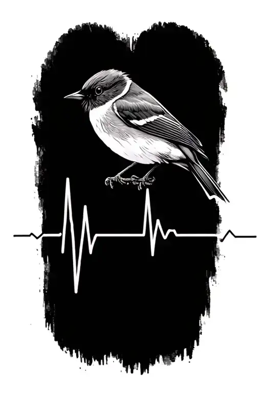 Heartbeat Line With A Willie Wagtail