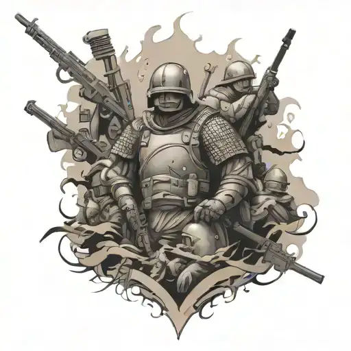 Background Fill For Chest With Soldiers And Battle Field