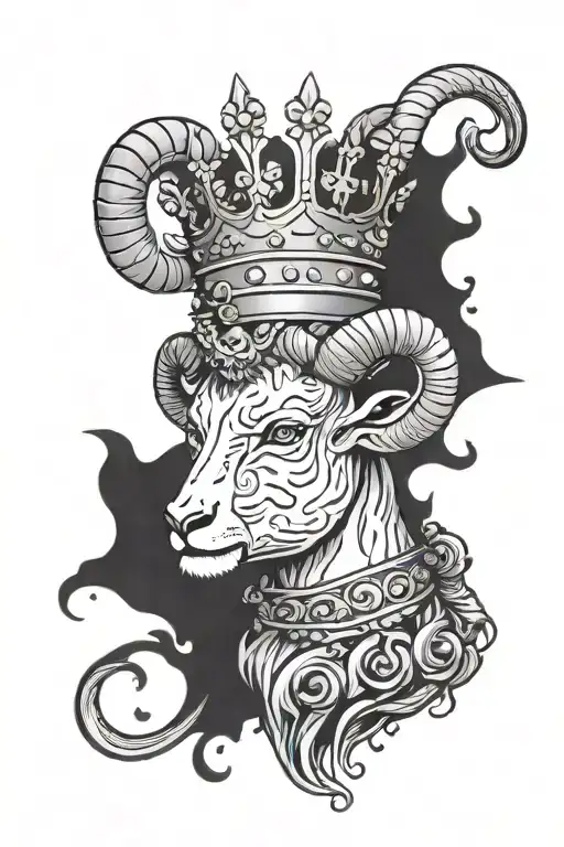 Aires Ram With Queen Crown Adorned