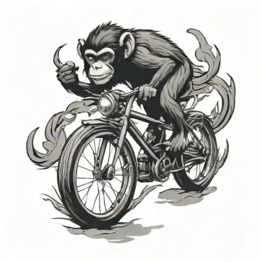 Monkey Bike Silhouette