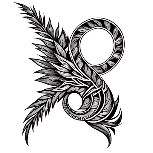 Polynesian With Texture Of Aquarius Sign