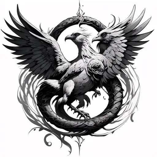 Ouroboros With Phoenix