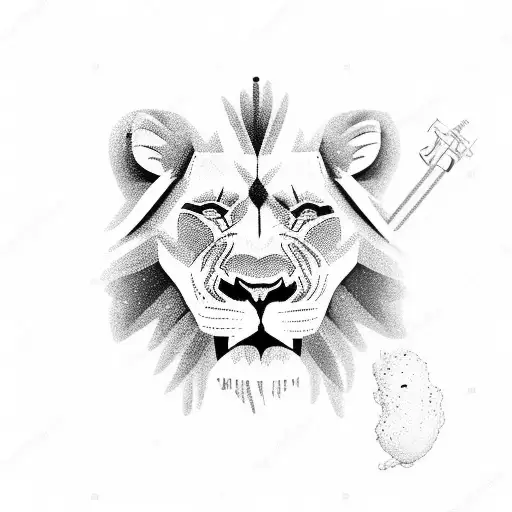 Sea With Sand Beach Lion On It And A Gun