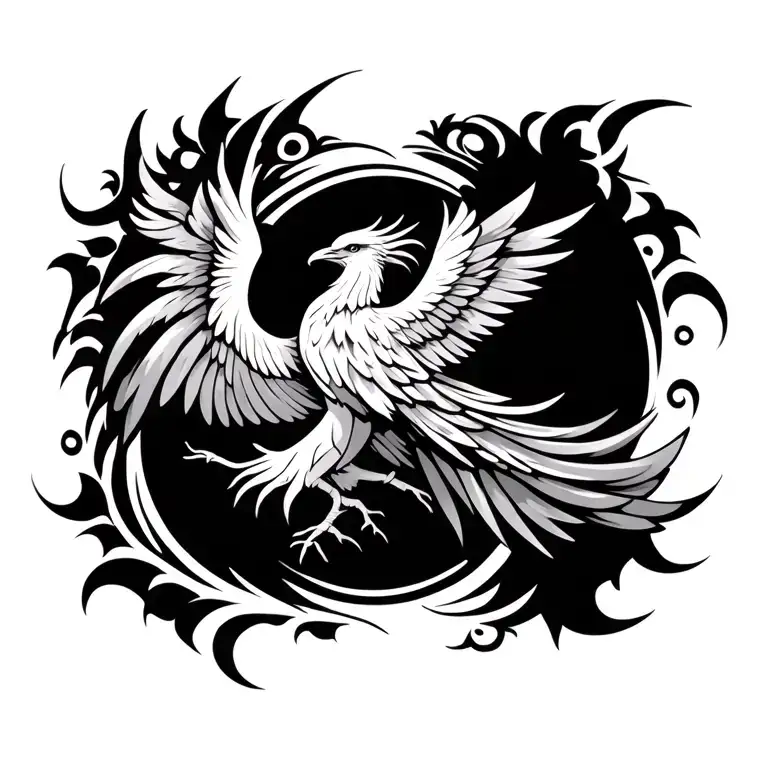 Phoenix Tribal Fit A Circle Shape