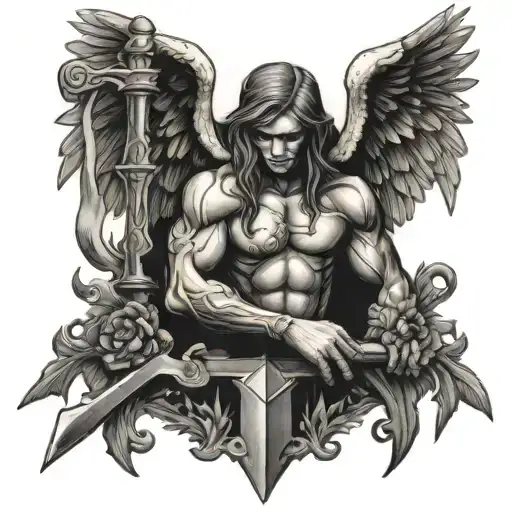 Fallen Angel Crossed Hammers