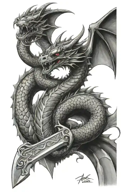 Dragon With Kitana Sword
