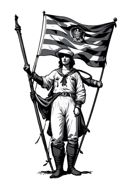 Sailor And Flag Waving