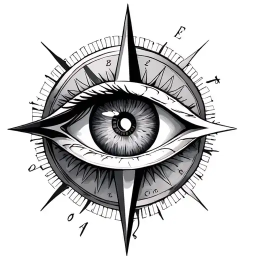 Compass And Eye Inside